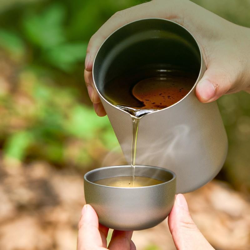 Coffee Equipment Camping - D2 Pure Titanium Double-layer Small Tea